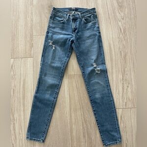 JBrand straight leg ankle size 26 blue jeans some rips